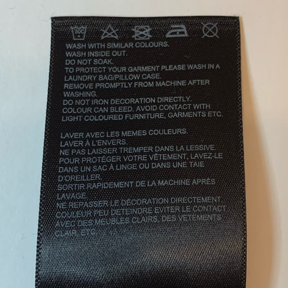 Sheer grey with black & blue pattern Mexx stretchy top. Sz L - Picture 8 of 8